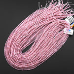 Natural Madagascar Mauve Pink Rose Quartz 2mm 3mm Faceted Cube Gemstone Beads 15.5" Strand