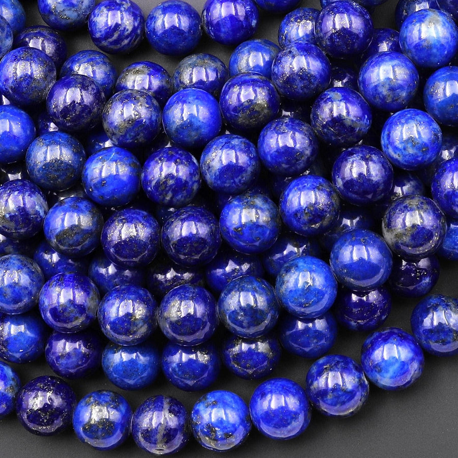 AAA Genuine Natural Blue Lapis 6mm 8mm Smooth Round Beads 15.5" Strand