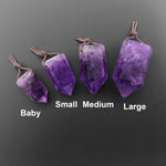 AAA Natural Purple Amethyst Obelisk Point Healing Crystal Pendant Side Drilled Tower Pendulum