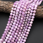 Natural Kunzite 8mm 9mm 10mm 12mm Round Beads 15.5" Strand