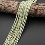 Faceted Natural Australian Chrysoprase 2mm 3mm 4mm 5mm Round Beads 15.5" Strand