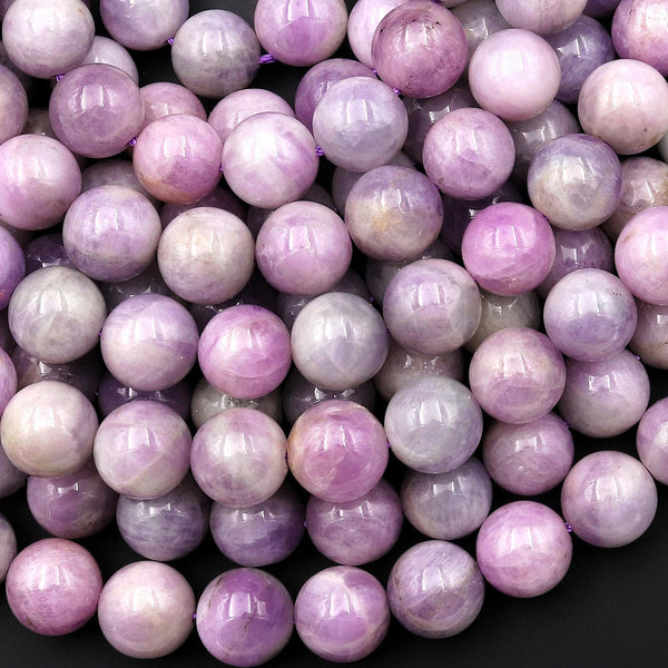 Natural Bicolor Kunzite 9mm 10mm Smooth Round Beads Gemstone 15.5" Strand