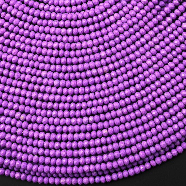 AAA Natural Purple Phosphosiderite Faceted 2mm Rondelle Beads Micro Laser Cut Gemstone 15.5" Strand