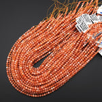 AAA Faceted Natural Orange Peach Moonstone Round Beads 4mm Gemstone 15.5" Strand