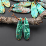 Natural Chrysocolla Earring Pair Gemstone Drilled Teardrop Matched Gemstone Beads From Australia