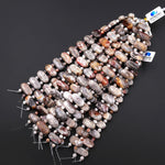 2 Hole Double Drilled Natural Laguna Lace Agate Smooth Thin Oval Title Bracelet Beads 8" Strand