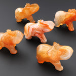 Hand-Carved Natural Carnelian Agate Elephant Figurine Crystal Miniature