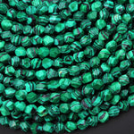 Star Cut Malachite Jasper Beads Faceted 6mm 8mm 10mm Rounded Nugget Sharp Facets 14" Strand