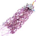 AAA Natural Light Pink Purple Fluorite Smooth Teardrop Pear Beads 8mm 8" Strand