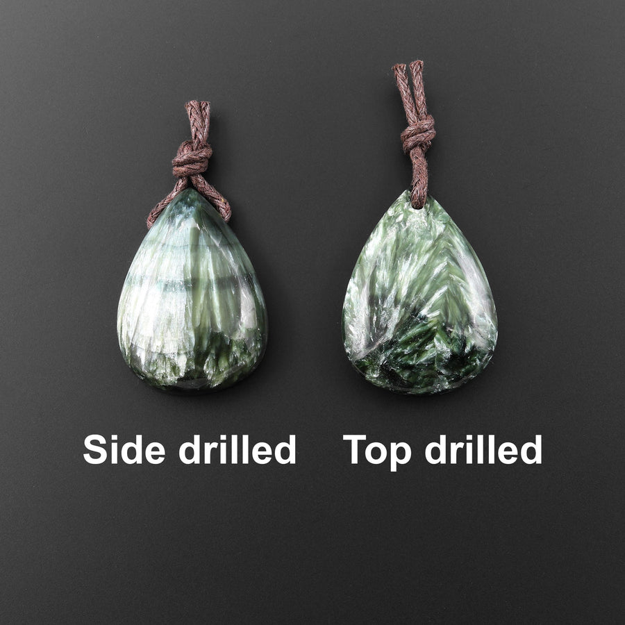 AAA Russian Seraphinite Smooth Teardrop Pendant