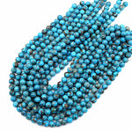 Genuine Natural Arizona Blue Turquoise 10mm Smooth Round Beads 15.5" Strand