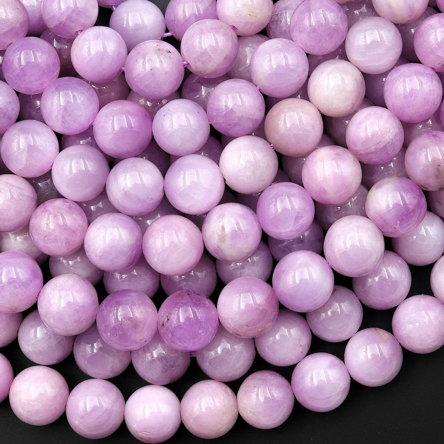 Natural Kunzite 8mm 9mm 10mm 12mm Round Beads 15.5" Strand