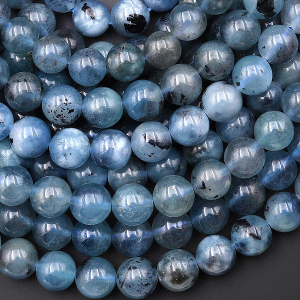 Translucent Natural Blue Santa Maria Aquamarine 6mm 8mm 10mm 12mm Smooth Round Beads Gemstone 15.5" Strand