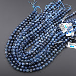 Natural Dark Blue Santa Maria Aquamarine 8mm 10mm Smooth Round Beads Gemstone 15.5" Strand