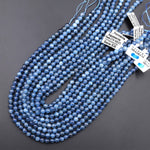 Natural Stormy Blue Santa Maria Aquamarine 6mm 7mm Round Beads Gemstone 15.5" Strand