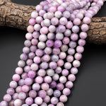 Natural Bicolor Kunzite 9mm 10mm Smooth Round Beads Gemstone 15.5" Strand