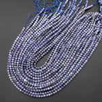 Real Genuine Natural Tanzanite 4mm 5mm 6mm Smooth Round Beads Gemstone 15.5" Strand