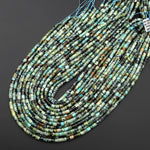 Natural African Turquoise Short Cylinder Tube 4x4mm Beads 15.5" Strand