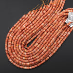 Natural Peach Aventurine 6mm Smooth Thin Rondelle Beads 15.5" Strand