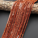 AAA Sparkling Gold Sandstone Aka Goldstone 4mm Smooth Heart Beads 15" Strand