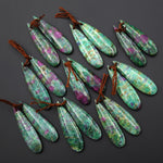 Natural Ruby Green Fuchsite Earring Pair Teardrop Matched Gemstone Beads