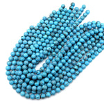 Natural Arizona Blue Turquoise 10mm Smooth Round Beads Real Genuine Turquoise Gemstone 15.5" Strand