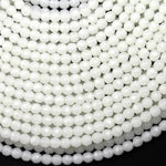 Faceted White Agate 4mm Round Beads 15.5" Strand