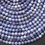 Real Genuine Natural Tanzanite 4mm 5mm 6mm Smooth Round Beads Gemstone 15.5" Strand