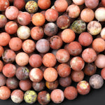 Matte Natural Autumn Jasper 6mm 8mm 10mm Round Beads Salmon Peach Stone 15.5" Strand