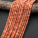 Natural Peach Aventurine 6mm Smooth Thin Rondelle Beads 15.5" Strand