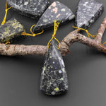 Natural Cherry Blossom Jasper Aka Flower Jasper Side Drilled Faceted Long Triangle Gemstone