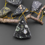 Natural Cherry Blossom Jasper Aka Flower Jasper Side Drilled Faceted Long Triangle Gemstone