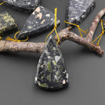 Natural Cherry Blossom Jasper Aka Flower Jasper Side Drilled Faceted Long Triangle Gemstone