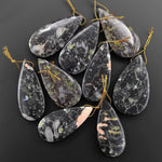 Natural Cherry Blossom Jasper Aka Flower Jasper Side Drilled Teardrop Gemstone Focal Bead