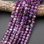 Rare Natural Purple Mica Smooth Thick Wheel Rondelle 12mm Beads 15.5" Strand