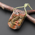 Large Hope Pendant Have Carved Natural Mushroom Jasper Rhyolite Lizard Pendant A1