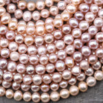 Genuine Natural Pink Freshwater 6mm off Round Pearl 15.5" Strand