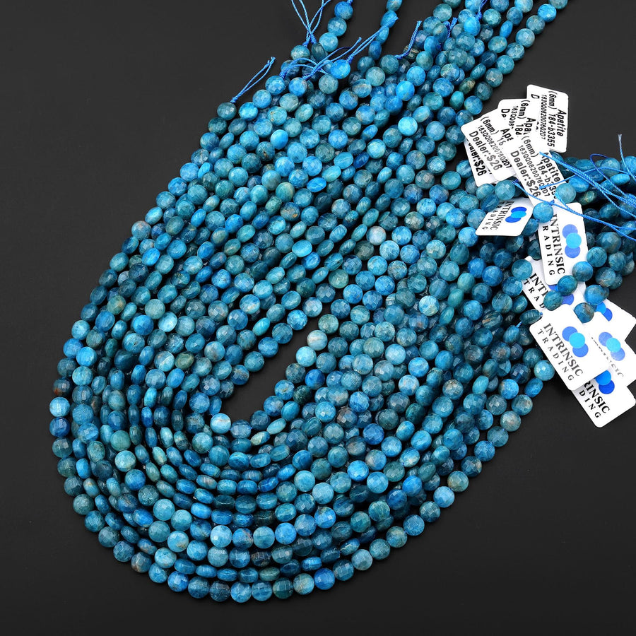Lot de 6 apatites bleues en pierres roulées - Apatite Lot de 6 apatites bleues en pierres roulées - Apatite