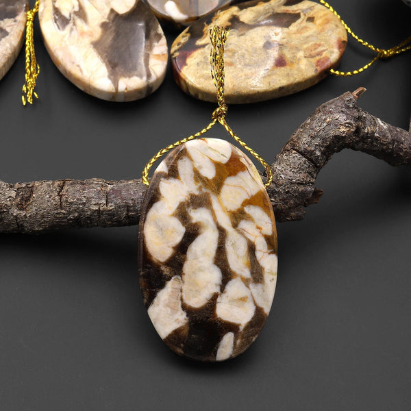 Rare Natural Australian Peanut Wood Top Side Drilled Oval Pendant A3