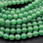 Natural Green Aventurine 4mm 6mm 8mm 10mm 12mm Round Beads Natural Green Gemstone 15.5" Strand
