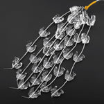 AAA Hand Carved Genuine Natural Rock Quartz Rooster Center Drilled Focal Beads
