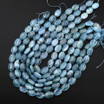 Extra Translucent Natural Blue Aquamarine Beads Smooth Puffy Oval 18x13mm 15.5" Strand