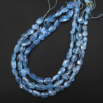 AAA Hand Faceted Natural Blue Aquamarine Nugget Gemstone Beads 16" Strand