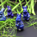 Hand-Carved Natural Blue Lapis Bunny Rabbit Figurine Crystal Miniature