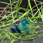 Hand-Carved Natural Fluorite Horse Figurine Crystal Miniature