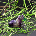 Hand-Carved Natural Fluorite Horse Figurine Crystal Miniature