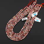 Natural Pink Rhodochrosite 5mm 6mm Smooth Round Beads 15.5" Strand