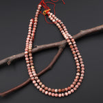 Natural Pink Rhodochrosite 4mm 5mm 6mm 7mm Smooth Round Beads 15.5" Strand