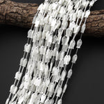 AAA Iridescent Carved Natural White Mother of Pearl Fish Beads Strand