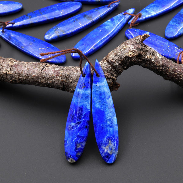 AAA Natural Blue Lapis Earring Teardrop Matched Gemstone Beads Pair A22